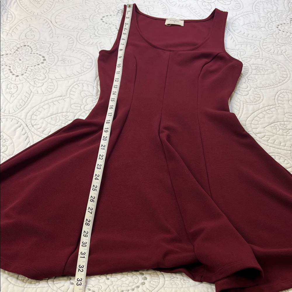 Everly Burgundy Sleeveless Fit and Flare Mini Dress - Small - Picture 7 of 8